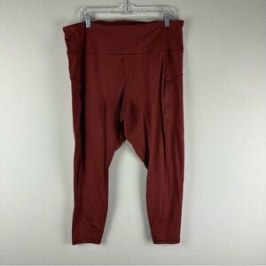 Athleta Red Clay Rainier Plush SuperSonic Athletic Athleisure Leggings Tights 2X